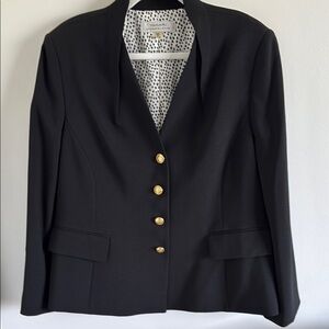 Tahari Black Blazer with Gold Buttons